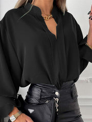 fashion all-match loose long-sleeved chiffon blouse - 808Lush