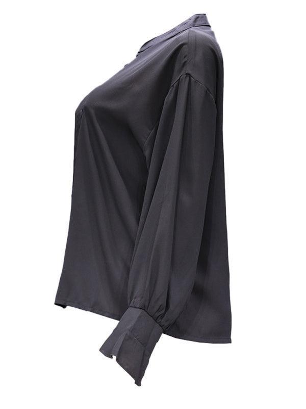 fashion all-match loose long-sleeved chiffon blouse - 808Lush