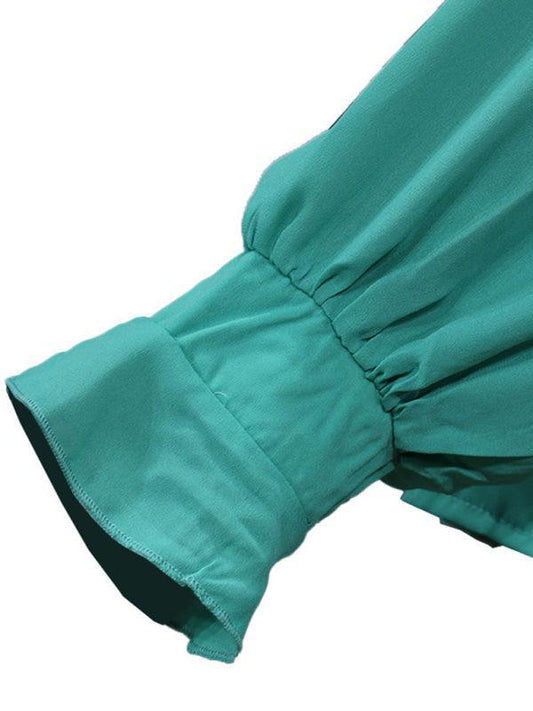 fashion all-match loose long-sleeved chiffon blouse - 808Lush
