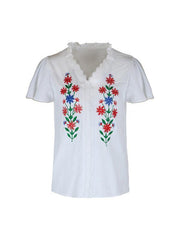 short sleeve embroidered shirt - 808Lush