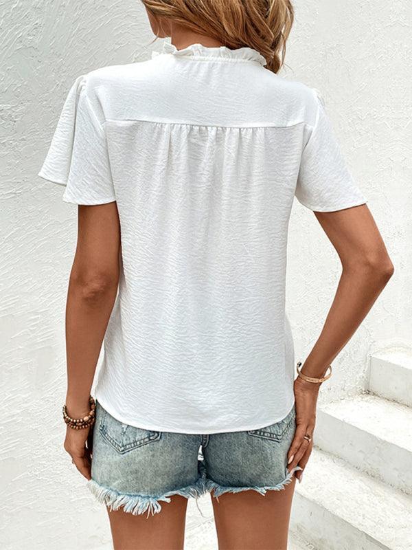 short sleeve embroidered shirt - 808Lush