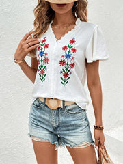 short sleeve embroidered shirt - 808Lush