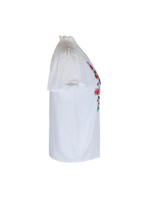 short sleeve embroidered shirt - 808Lush