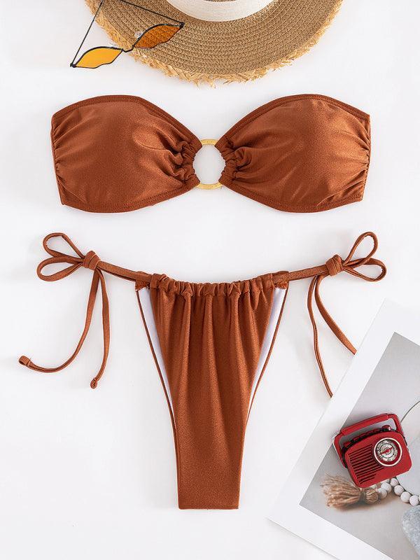 split swimsuit tube top sexy bikini - 808Lush