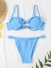 twist bag V drag hollow sexy bikini - 808Lush