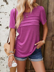 women's round neck T-shirt tops - 808Lush