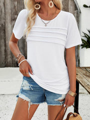 women's round neck T-shirt tops - 808Lush