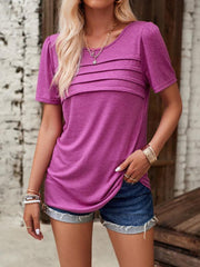 women's round neck T-shirt tops - 808Lush