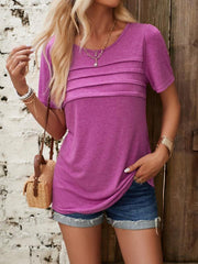 women's round neck T-shirt tops - 808Lush
