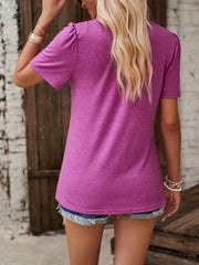 women's round neck T-shirt tops - 808Lush