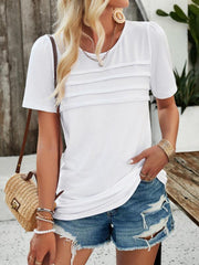 women's round neck T-shirt tops - 808Lush