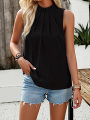 women's elegant sleeveless halter top - 808Lush