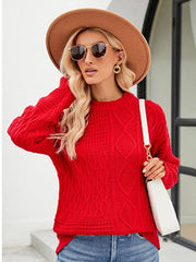 twist casual round neck sweater loose pullover sweater - 808Lush