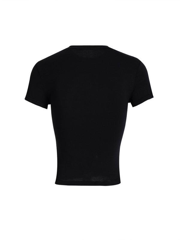 Y2K style slimming short-sleeved T-shirt - 808Lush