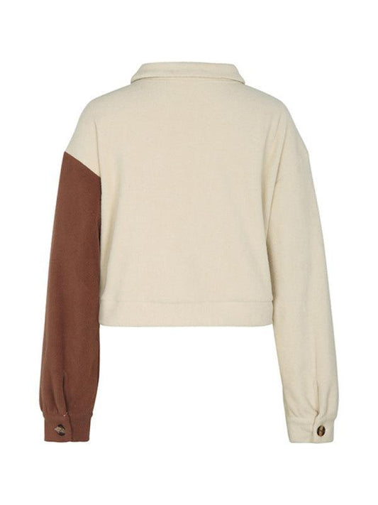 women's color block polar fleece jacket - 808Lush