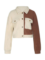 women's color block polar fleece jacket - 808Lush