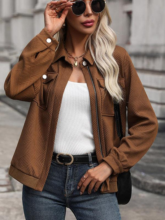 women's lapel retro casual jacket - 808Lush