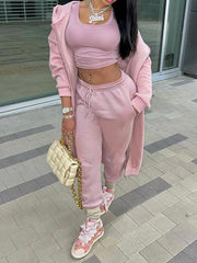 long-sleeved hooded casual sports suit two-piece set - 808Lush