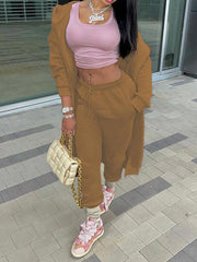 long-sleeved hooded casual sports suit two-piece set - 808Lush