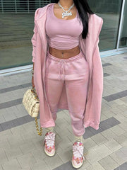 long-sleeved hooded casual sports suit two-piece set - 808Lush