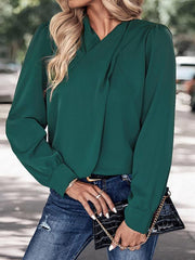 solid color pullover long sleeve shirt - 808Lush