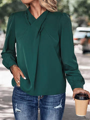 solid color pullover long sleeve shirt - 808Lush