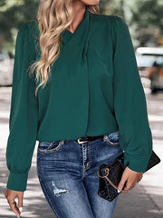 solid color pullover long sleeve shirt - 808Lush