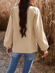 V-neck long-sleeved top - 808Lush