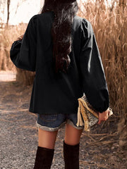 V-neck long-sleeved top - 808Lush