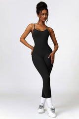 Open Back Spaghetti Strap Sports Jumpsuit - 808Lush