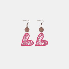 PU Leather Iron Hook Heart Earrings - 808Lush