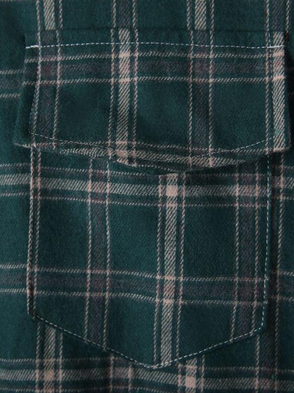Plaid long-sleeved shirt European and American all-match casual cardigan jacket - 808Lush
