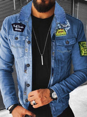 Plush Style Thickened Denim Men's Outer Jacket - 808Lush