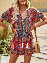 Positioning flower one-piece loose casual jumpsuit - 808Lush