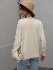 Pullover loose solid color knit fringed sweater - 808Lush