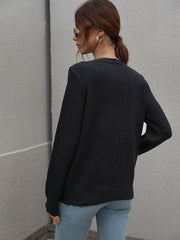 Pullover loose solid color knit fringed sweater - 808Lush