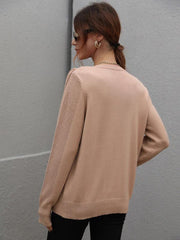 Pullover loose solid color knit fringed sweater - 808Lush