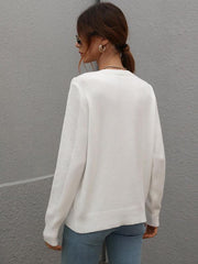 Pullover loose solid color knit fringed sweater - 808Lush