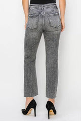 Women High Waist Distressed Straight Jeans - 808Lush