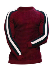 Round neck color contrast t-shirt men's casual loose bottoming sweater - 808Lush