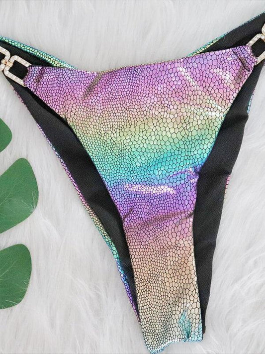 Sexy colorful snake print hot stamping bikini set - 808Lush