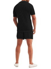 Short-sleeved shorts Knit lapel cardigan Short-sleeved men's suit - 808Lush