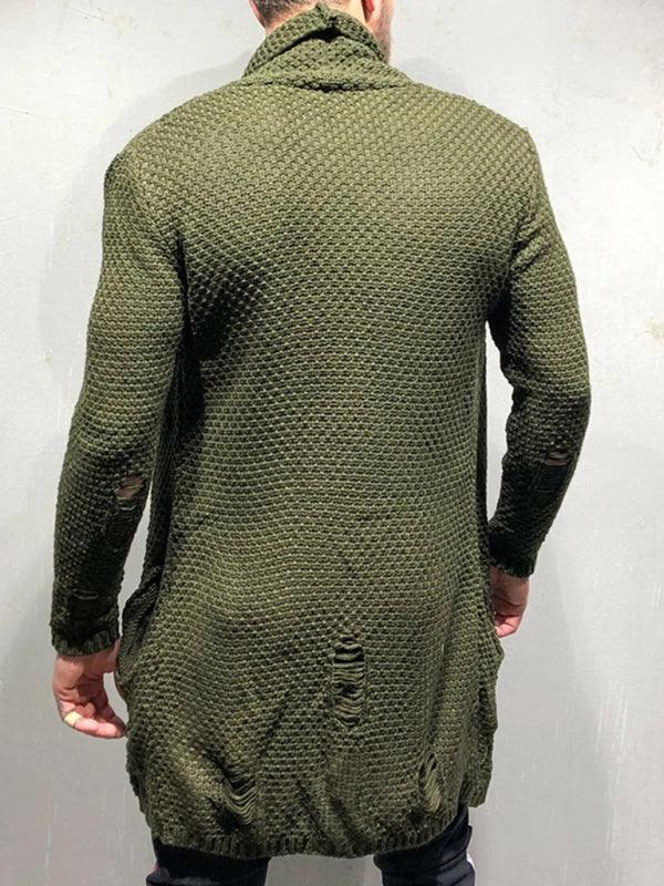 Men Cardigan Knitted Jacket Mid-Length Loose - 808Lush