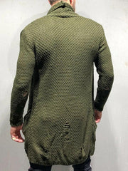 Men Cardigan Knitted Jacket Mid-Length Loose - 808Lush
