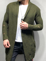 Men Cardigan Knitted Jacket Mid-Length Loose - 808Lush