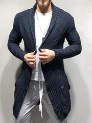 Men Cardigan Knitted Jacket Mid-Length Loose - 808Lush