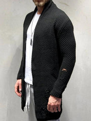 Men Cardigan Knitted Jacket Mid-Length Loose - 808Lush