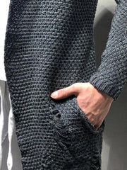 Men Cardigan Knitted Jacket Mid-Length Loose - 808Lush