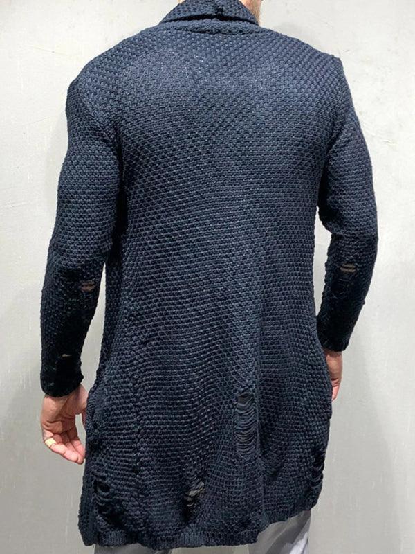 Men Cardigan Knitted Jacket Mid-Length Loose - 808Lush