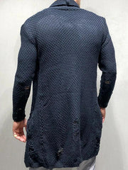Men Cardigan Knitted Jacket Mid-Length Loose - 808Lush